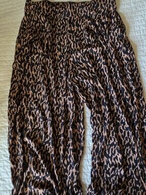 Plus Size City Chic Animal Print Flowy Wide Leg Pants